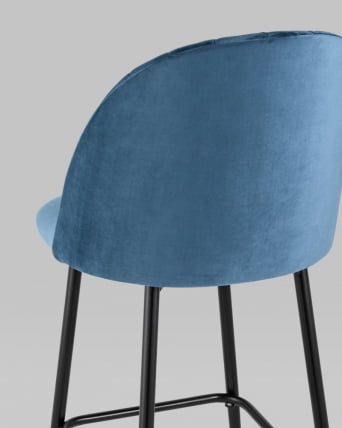 Стул барный Марсель Б велюр Пыльно-синий_7
