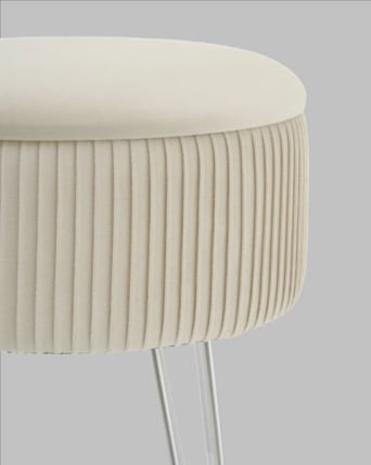 Пуф-столик Астор бежевый серебряные ножки_5