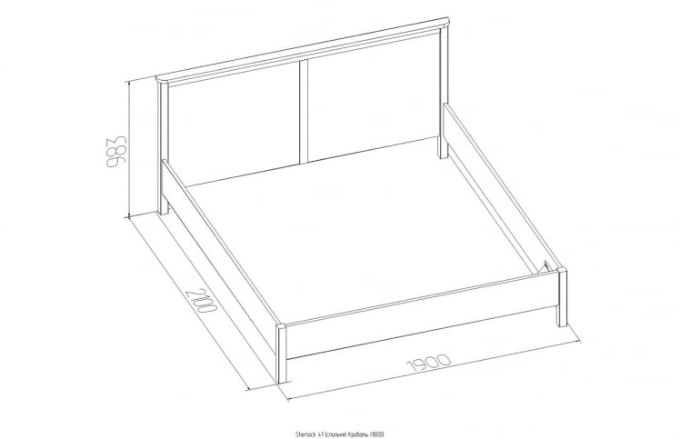 Кровать (1800) Sherlock 41 Дуб Сонома (спальня)_2
