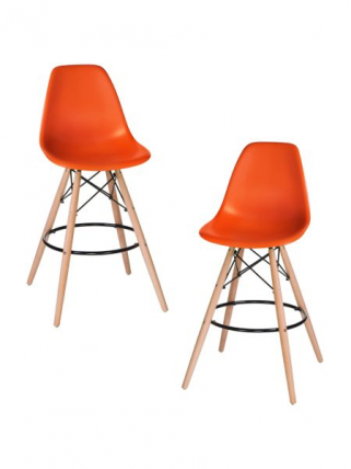 Стул барный DOBRIN DSW BAR (ножки светлый бук, цвет сиденья оранжевый (O-02)) 2 шт_0