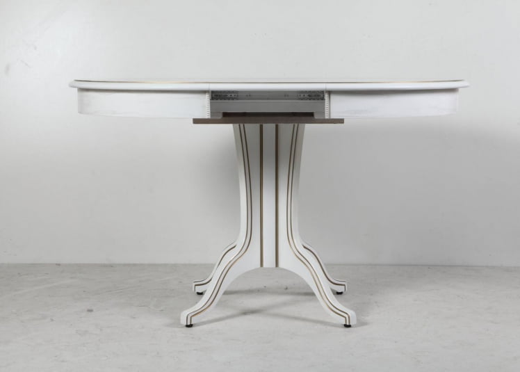 Стол обеденный Орион-5 (d1100) тон 1 с золотой патиной_3