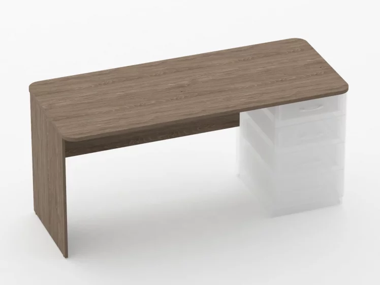 Стол прямой под встроенную тумбу Glassy 1.101.16Пр Дуб Верцаска_0