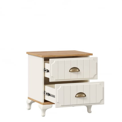 Тумба прикроватная Вилладжио ЛД 680.130.000 Алебастр/Дуб золотой_3