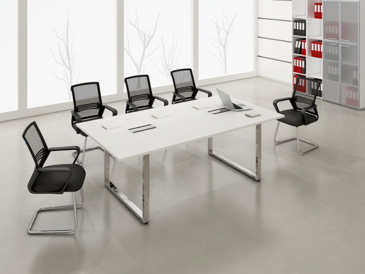 Стол системы БЭНЧ, переговорный, средний GLOSS LINE НСПС-П.928 Белый Премиум_1