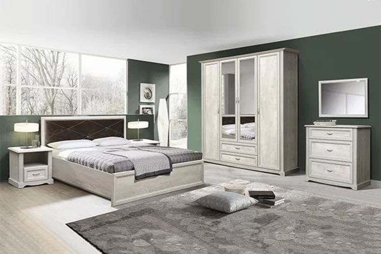 Кровать 1400 Сохо 32.25-01 без основания Бетон пайн белый_1