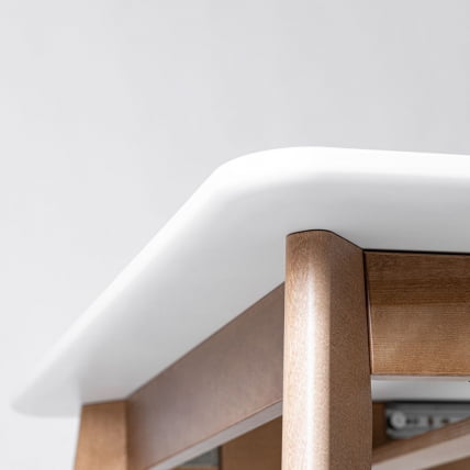 Стол обеденный Пегас Plus 160x95 Эмаль белая Морилка Орех_4