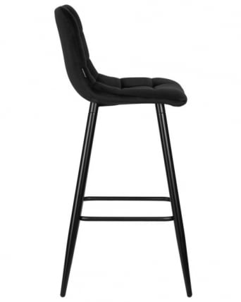 Стул барный ДОБРИН НИCОЛЕ (черные матовые ножки, черный велюр (108-77)) 2 шт / DOBRIN NICOLE_7