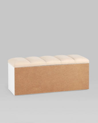 Обувница Хольст 2 белая велюр Бежевый_3