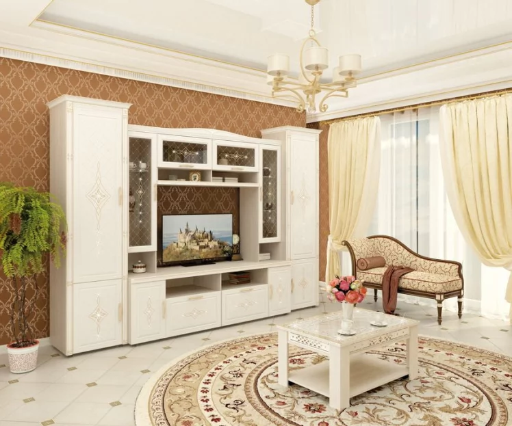 Полка навесная Венеция 32.26 Сосна Астрид Ваниль_7