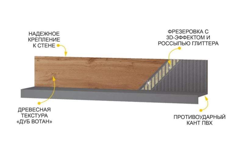 Полка навесная Монако 605.26_1