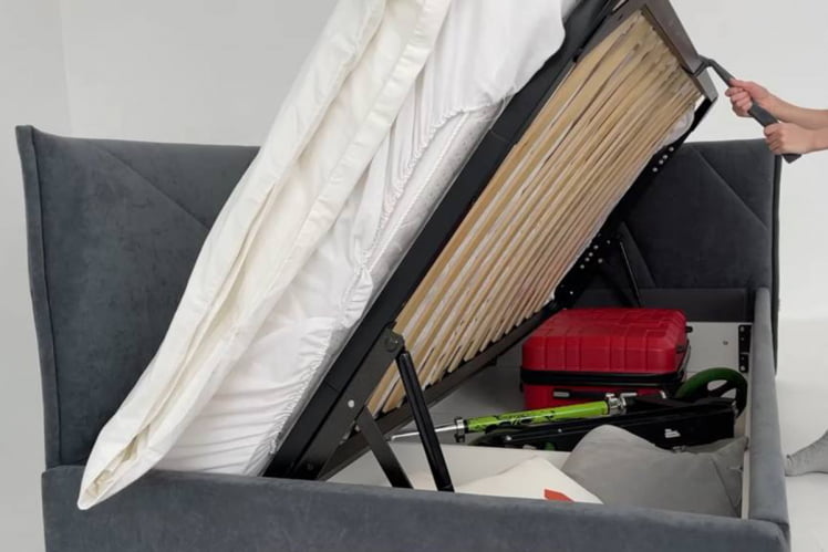 Кровать 0.9 Бест (Тахта) КМ.T-15 графит (велюр)_9