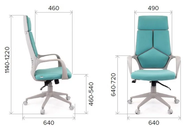 Кресло для руководителя Еверпроф Трио Грей ТМ Ткань Салатовый / Everprof Trio Grey TM_3