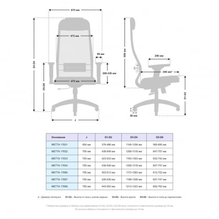 Офисное кресло МЕТТА Комплект 18/2D, Основание 17832 Темно-серый Black_3