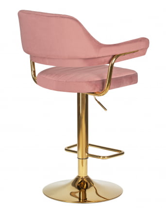 Стул барный DOBRIN CHARLY GOLD (розовый велюр (MJ9-32))_3