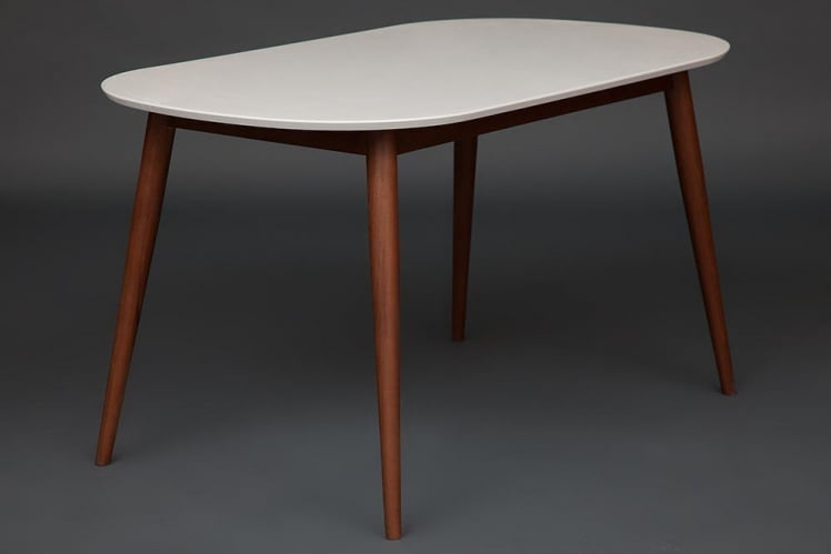 Стол обеденный MAX (Макс) основание бук, столешница мдф, 140 х 80 х 75см, Белый + Коричневый_3