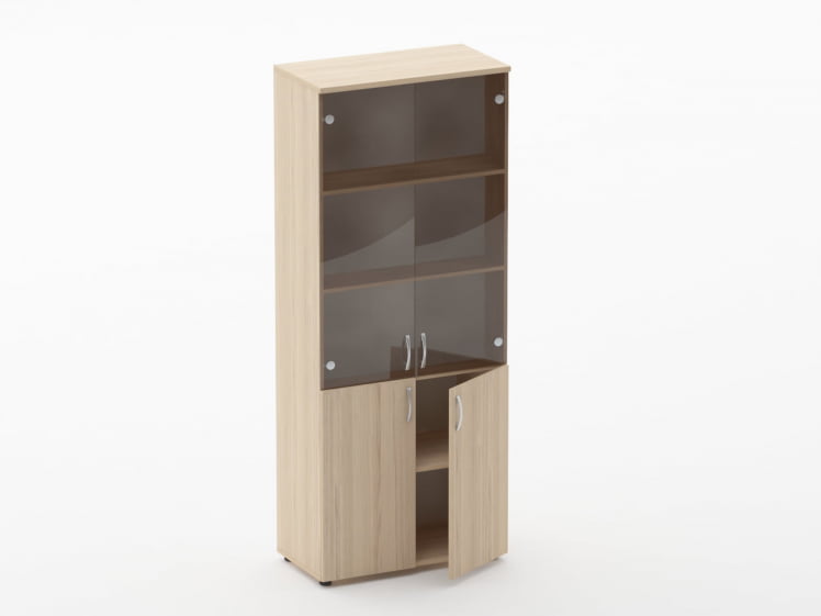 Шкаф высокий со стеклом Glassy 6.19.151 Дуб молочный_1