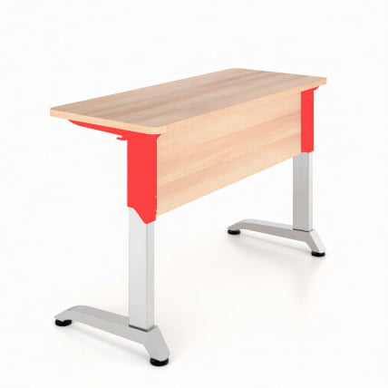 Парта двухместная Де Гласси Н (рост 3-5)  ЛДСП Серый/ Металл Серый+Красный_0