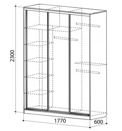 Шкаф-купе Бассо 1-600 бабочки Вишня оксфорд_3
