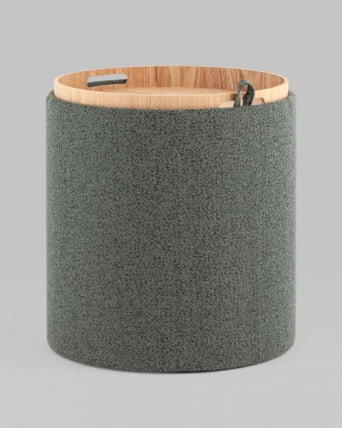 Пуф-столик с ящиком Хюгге S букле темно-серый_2