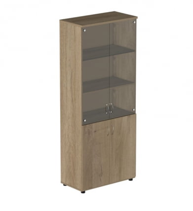 Шкаф для документов с тонированным стеклом Р.Ш-2СТ Ясень светлый_0