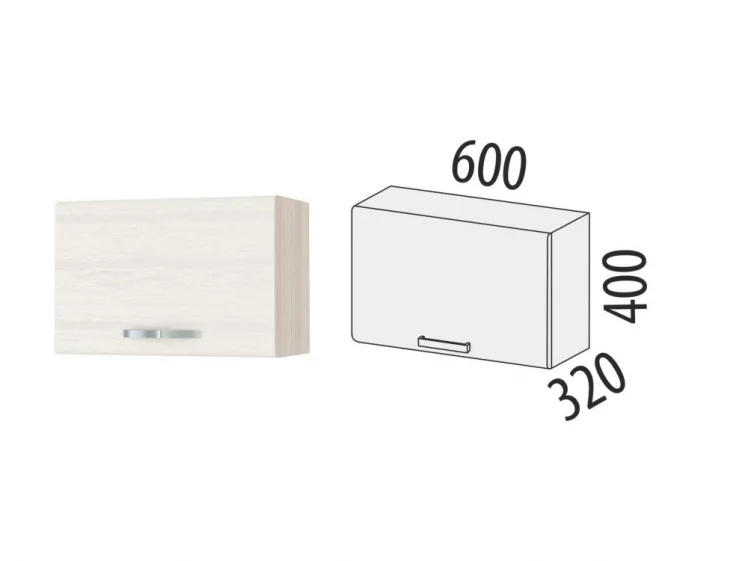 Шкаф кухонный над вытяжкой (плавное закрывание) Графит 74.83 Сосна Астрид /Ваниль_1