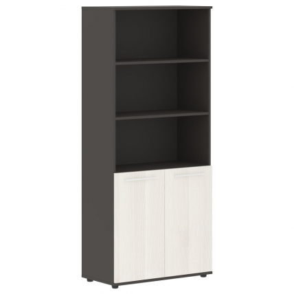 Шкаф с одним комплектом глухих малых дверей EDIS EHCS 85.5 Ясень Траун Белый Мокко_0