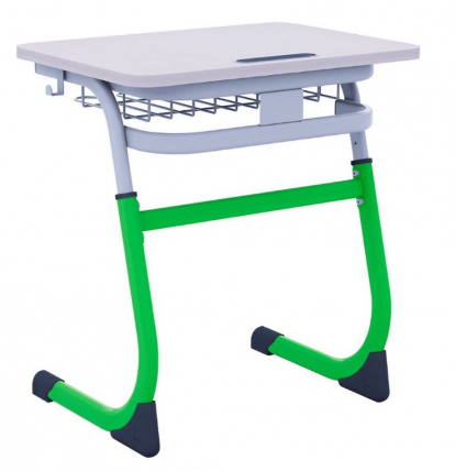 Парта одноместная регулируемая по высоте СМАРТЙ 600х500 с углом наклона столешницы (рост 3-5) Зеленый/Серый / SMARTY_0