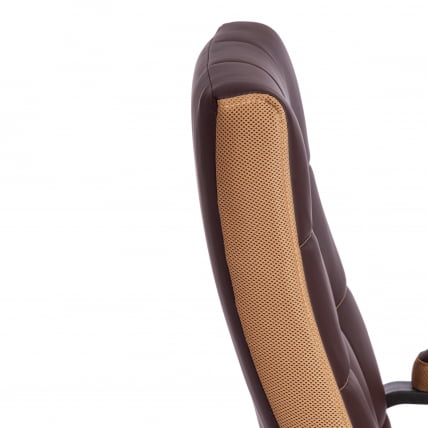 Кресло TRENDY (22) кож/зам/ткань, коричневый/бронзовый, 36-36/21_9