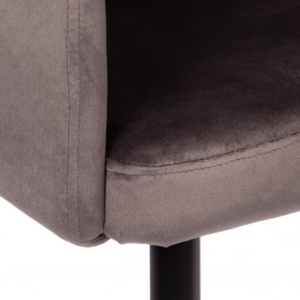 Кресло LA FONTAIN (mod. 004) вельвет/металл, 60 х 57 х 84 см , серый (HLR 24)/черный_7