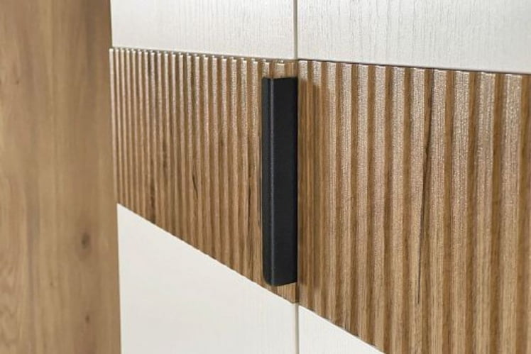 Шкаф двухдверный Бери MPR-024 Дуб крафт золотой/белое дерево_7