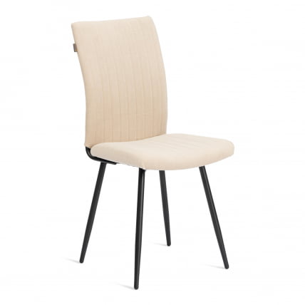 Стул обеденный Monte Carlo разборный, ткань велюр, 45х55х97, молочный/черный, (Porsche 2)_0