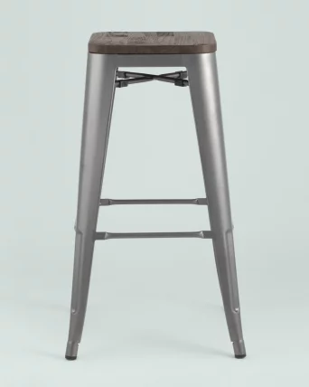 Стул барный TOLIX WOOD Серебристый_3