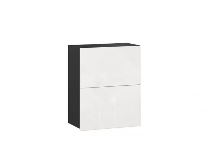 Шкаф кухонный 800 горизонтальный с 2 складными дверями6 Шервуд ЛД 281.970.000.085 Черный Белый глянец_0