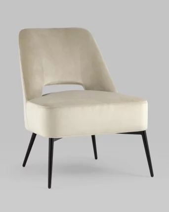 Кресло лаунж Бостон велюр Бежевый_1