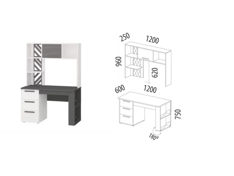 Стол с надстройкой (лев/прав) Аляска 61_1
