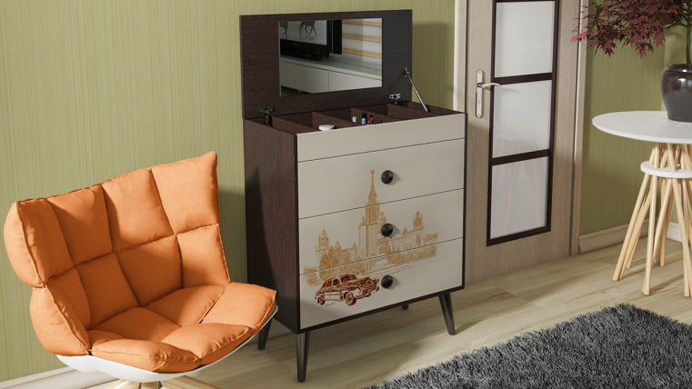 Тумба универсальная 33 с рисунком Венге цаво/дуб молочный_3