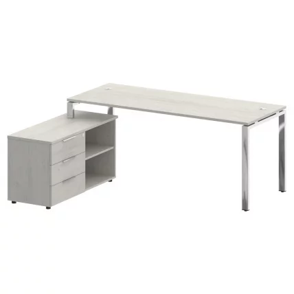 Стол рабочий руководителя с опорной тумбой левый METAL SYSTEM DIRECT БГ.СРТ-5.7 Л Дуб Наварра_0