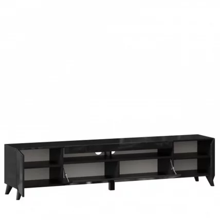 Тумба под ТВ Бруклин 2000 с опорами Черный глянец_1