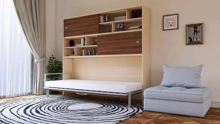 Кровать-трансформер Смарт 3 с полками Ясень шимо темный_3