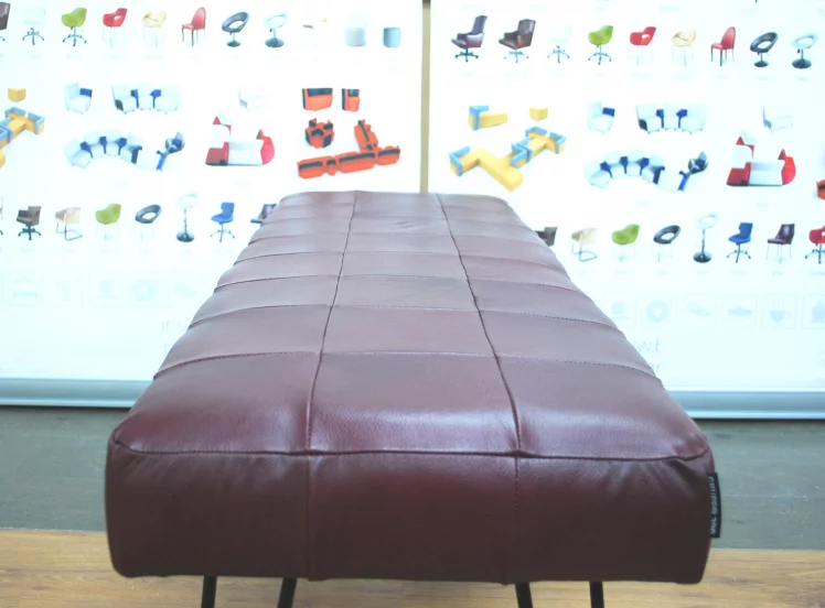 Банкетка Лейд 1200x400 натуральная кожа бордовая_2