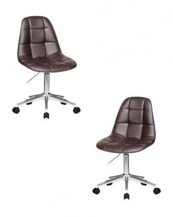 Офисное кресло для персонала DOBRIN MONTY (коричневый) 2 шт_0