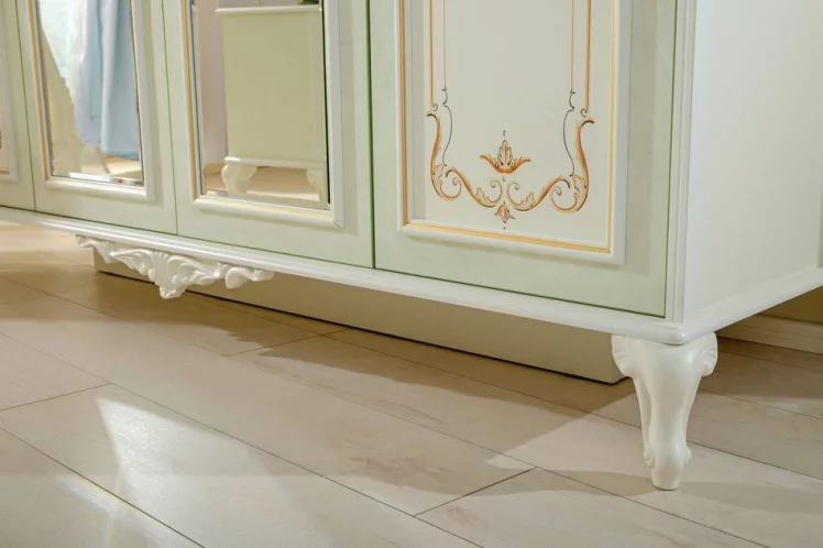 Шкаф четырехстворчатый с 2 зеркалами Луиза ЛД 665.111.000 Алебастр_12