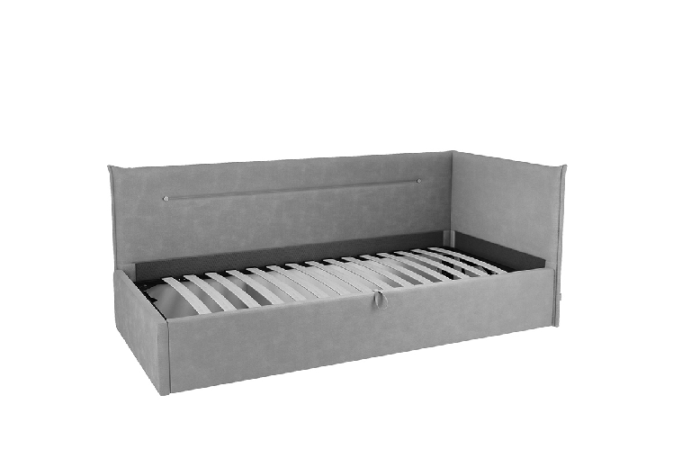 Кровать  0.9 Альба (Тахта) КМ.T-16 галька (велюр)_2