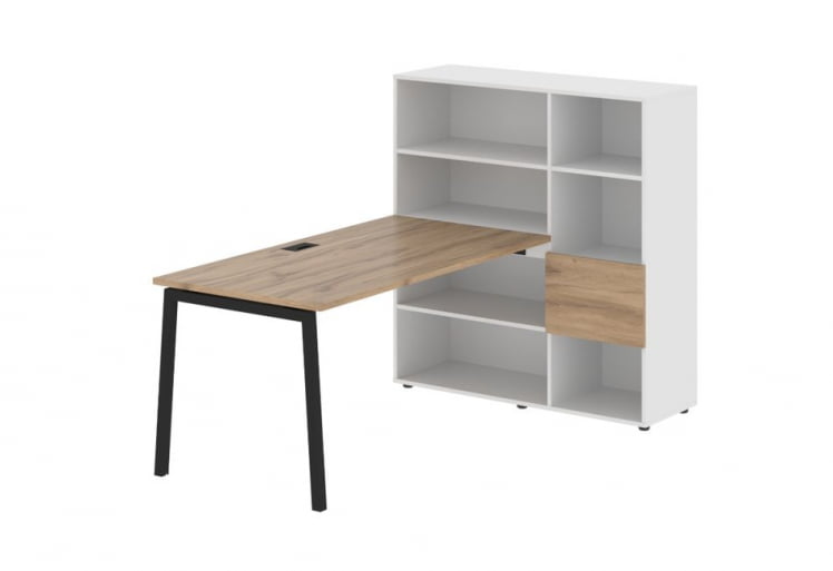 Рабочая станция EDIS ELRST 1215 Дуб Денвер светлый Черный Белый_0