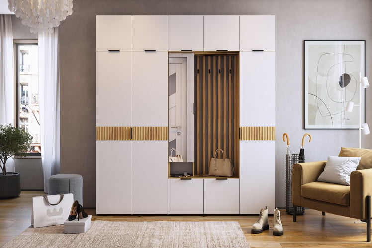 Прихожая Бери К1 Дуб крафт золотой/графит_1