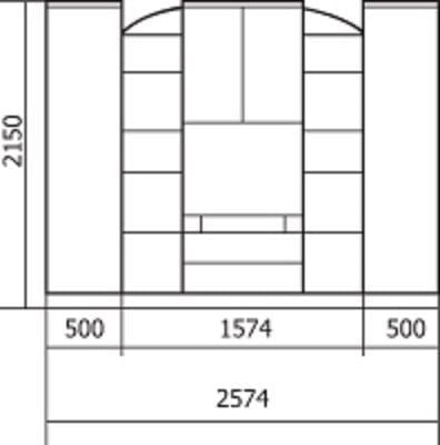 Стенка Александра 6 ЛДСП с молдингом, Вишня Оксфорд_9
