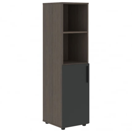 Шкаф-колонка с глухой малой дверью (левый) VELION VMCS 40.5 L Яшма черный Дуб Сильвер_0