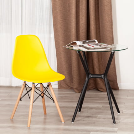 Стул CINDY (EAMES) (mod. 1801) дерево бук/металл/сиденье пластик, 45x51x82 см, Yellow (Желтый)_8