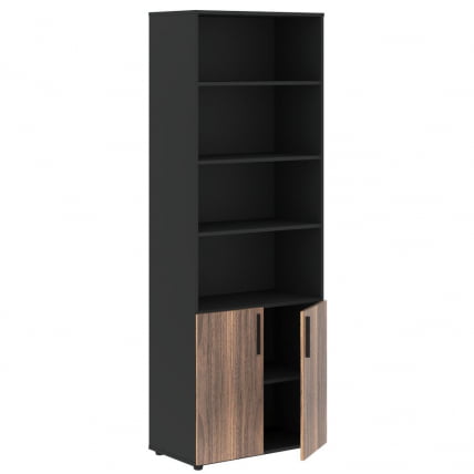 Шкаф с 1 комплектом глухих малых дверей VELION VENEER VRHCS 80.5 Американский орех Яшма черная_1