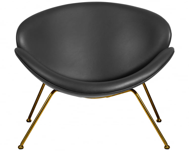 Кресло дизайнерское DOBRIN EMILY (черный винил YP16, золотое основания)_5